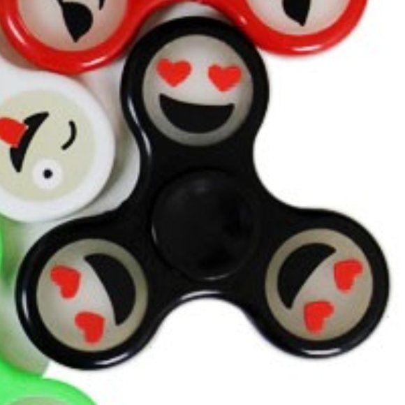 1 Black Emoji Hand Spinner Fidget - Picture 1 of 4